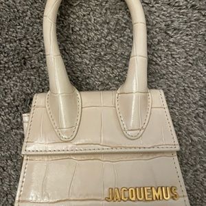 Jaquemus Le Chiquito Cream Croc Skin Bag